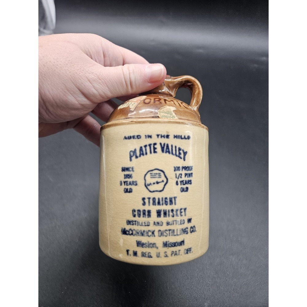 Vintage McCormick Platte Valley Straight Corn Whiskey Crock Jug - Picture 2 of 5